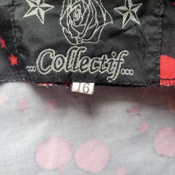 Collectif Cherry Midi Skirt with Notched Waist, VGUC, Size 12 - Picture 6 of 8